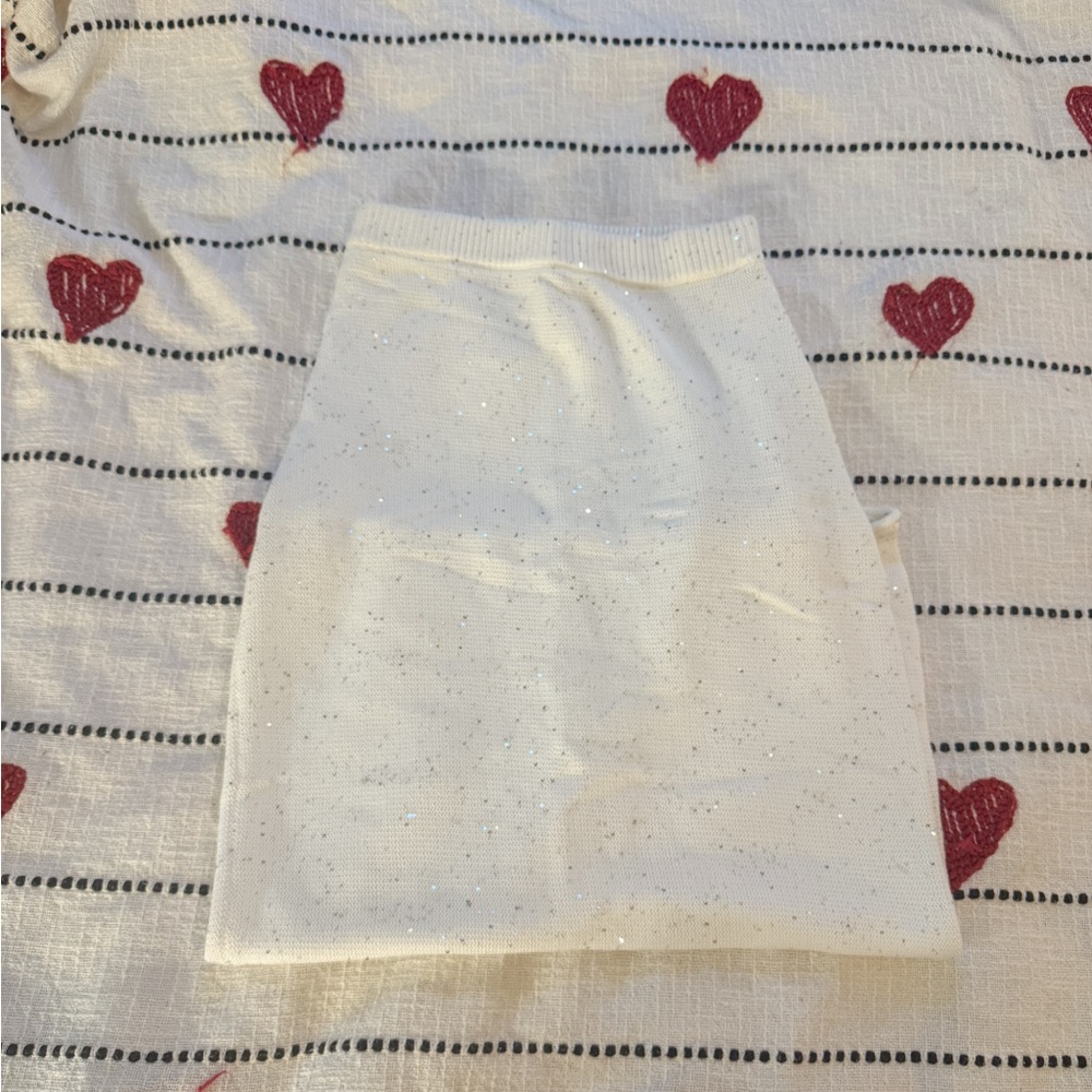 Zara Glittering White Pencil Skirt